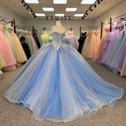 Customized Beautiful Blue Quinceañera Dress