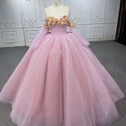 Ball Gown Flowers Quinceañera Dress