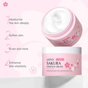 Japan Sakura Face Cream Brightening Shrink Pores Cosmetics Moisturizing Cherry Blossom Facial Lotion and Serum