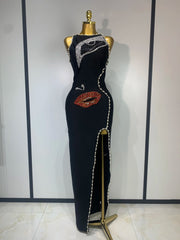 Latoya sleeveless diamond pearl bandage bodycon dress for women evening club party birthday