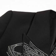Luxury Women’s Blazer Jacket With Beading Formal Bodycon Elegant Blazer