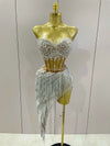 Mira Sparkly Rhinestone Tassel Two-Piece Set for Women