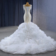 Ruffled Organza Mermaid Wedding Dress