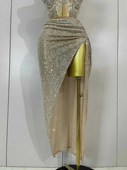 Ayveen sexy two-piece strapless sparkling birthday dress for women party night out