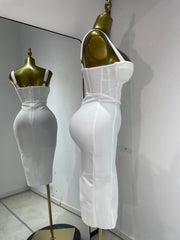 Envious Designs Emma sleeveless breast cups bodycon knee length bandage dress for evening and cocktail party styling