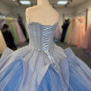 Customized Beautiful Blue Quinceañera Dress