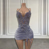 Lavender Velvet Crystal  Birthday Dress Sexy Halter