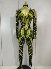 Gemini luxury shiny jumpsuit for women party night out statement outfit