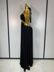 Alyn sexy cutout backless white black maxi long dress for evening gala and formal party styling