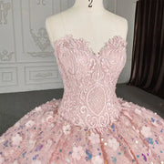 Flowers Beading Quinceanera Dress