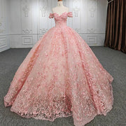 Floor-Length Beaded Applique Quinceañera Dress