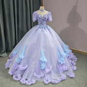 Embroidery High Neck Quinceañera Dress