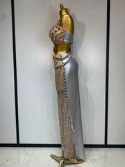 Angela Luxury Sparkling Rhinestones Two Piece Set