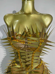 Women Sexy Evening Party Birthday Nightclub Stage Costume Luxury Sparkly Gold Diamonds Sequins Crop Top Shorts Two Pieces Set