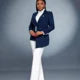 Navy Blue Women Blazer Sets Pants Suits