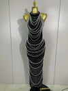 Candace elegant beaded diamond mesh sleeveless bodycon long dress for women’s evening or birthday celebrations.