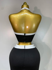 Envious Designs Lyla sexy halter backless bodycon two pieces bandage dress for evening and cocktail party styling