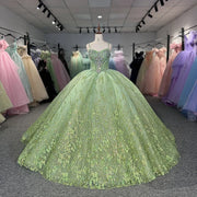 Glitter Tulle Quinceanera Dress