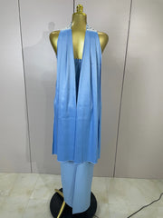 Carole strapless diamond bandage maxi dress with bead scarf. Elegant bodycon fit for prom, parties, birthdays, and luxury evening club wear.