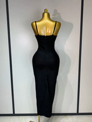 Samantha sexy sparkly beaded spaghetti strap bodycon bandage dress