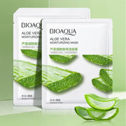 BIOAQUA Plant Facial Mask Moisturize Cucumber Blueberry Aloe Vera Seaweed Bilobed Yeast Hyaluronic Acid Niacinamide Facial Mask