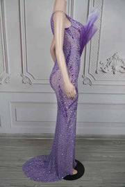 Kalea luxurious rhinestone floor-length prom dress.