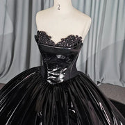 Black Strapless Sequin Quinceañera Dress