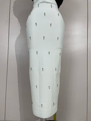 Samantha elegant sexy off shoulder ruched beaded patchwork bodycon long bandage dress for women party evening