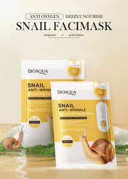 20pcs BIOAQUA Snail Hyaluronic Acid Face Mask skincare Moisturizing Hydrating Firming Facial Masks Face Skin Care Products