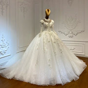 Luxury High Neck Wedding Gown