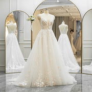 Classic Lace A-Line V-Neck Wedding Dress