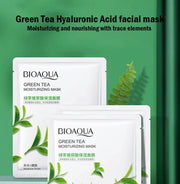 BIOAQUA Plant Facial Mask Moisturize Cucumber Blueberry Aloe Vera Seaweed Bilobed Yeast Hyaluronic Acid Niacinamide Facial Mask