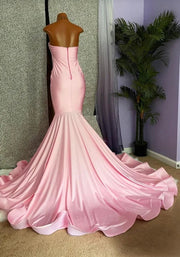 Long Pink Prom Dresses 2023 Sexy Mermaid High Neck Luxury Sparkly Silver Diamond Prom Formal Gala Gowns