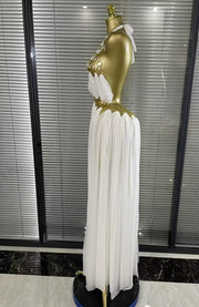 Charlotte Halter Sequined Circle Prairie Long Maxi Dress