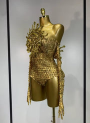 Tessa Diamond-Embellished Slim-Fit Bodysuit Jumpsuit
