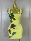 Marie Sexy Square Neck Sleeveless Bodycon Bandage Mini Dress for Women