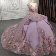 Elegant V-Neck Ball Gown Quinceañera Dress