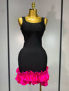 Envious Designs Sienna bodycon black ruffle sleeveless bandage dress for evening and cocktail party styling