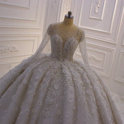 Bride Shiny Crystals Wedding Dress