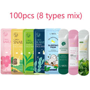 100 pcs LAIKOU Moisturizing Sleeping Mask Sakura Snail Seaweed Centella Face Mask Tendering & Nourishing Oil-control Skin Care