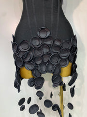 Fiona sexy sleeveless black fringe bodycon birthday party dress