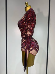 Alexis sexy sparkly rhinestone crystal leotard bodysuit