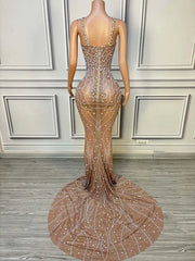 Luxury Sparkly Rhinestone Evening Gown