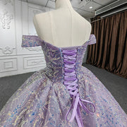 Purple Sweetheart Crystal Quinceanera Dress