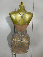 Tiana sparkly butterfly rhinestone V-neck mini dress for women, sexy bodycon evening, prom, and birthday party outfit
