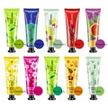 10pcs Fruity Flowery Hand Cream Moisturizing Nourishing Anti Chap Repairing Hands Care Beauty Skincare Hand Creams Sets