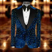 Elegant Beading Tuxedos Men Suits Peaked Lapel 3 Pieces