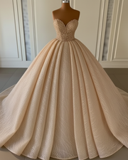 Luxury Pearls Beading Wedding Dress
