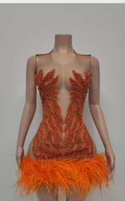 Sparkly rhinestone sleeveless birthday dress for women party and club wear.