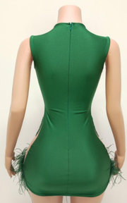 Sparkly rhinestone sleeveless birthday dress for women party and club wear.